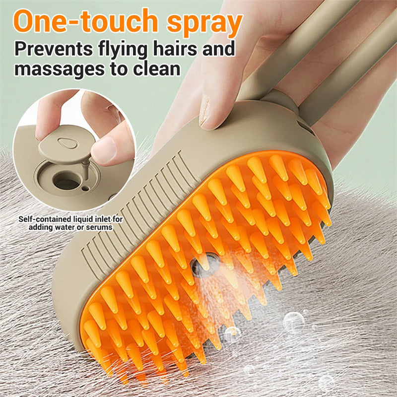 Cat/Dog Steam Brush 3 In 1 Electric Spray