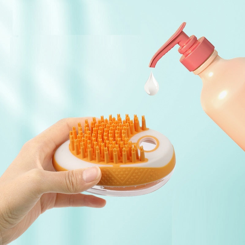 Dog/Cat Bath Brush 2-in-1 Pet SPA Massage Comb With Soft Silicone