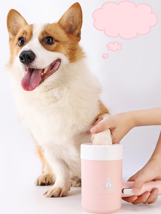 Dog/Cat Paw Cleaner Cup With Soft Silicone Combs