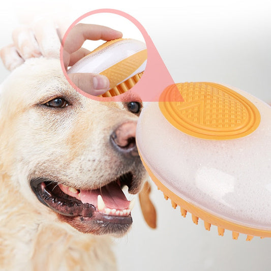 Dog/Cat Bath Brush 2-in-1 Pet SPA Massage Comb With Soft Silicone